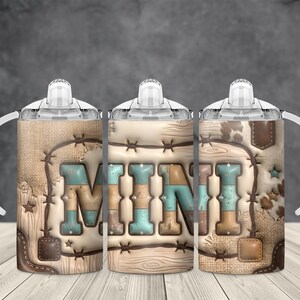 Mini tazza da cowboy western con sifone, formato PNG, 3D, gonfiabile, rustico, country, per bambini, download digitale a sublimazione.