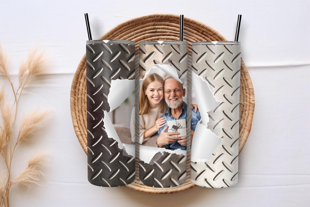 Personalized Dad Tumbler 20oz Skinny Wrap PNG, Photo Collage for Father ...