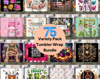Mega Tumbler Wrap Bundle, 20oz Sublimation Designs (PNG Digital Download)
