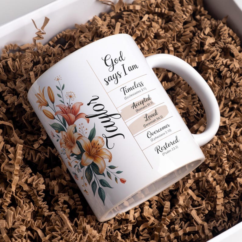 Personalized God Says I Am Custom Bible Verse Birth Flower Christian ...