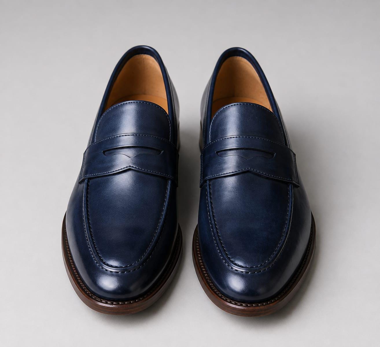 loafer genuine calf leather men dress shoes blue Loafers _okendo:syndication_key:CL136097002
