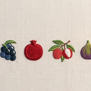 Mini Fruit Embroidery Design, Cute Pomegranate Lychee Fig Grapes Machine Embroidery File, Small Vintage Fruit Pattern, Summer Applique Pes