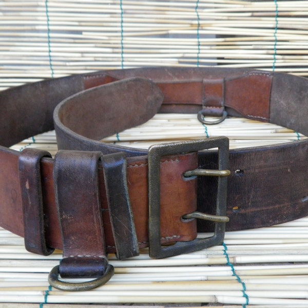 Vintage 1940's Military  Brown Belt Fits from 31" to 37" waist