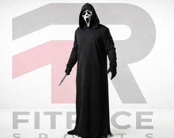 Ghost Face Robe Costume: Black Hooded Horror Cosplay Outfit Scream Mask Cloak