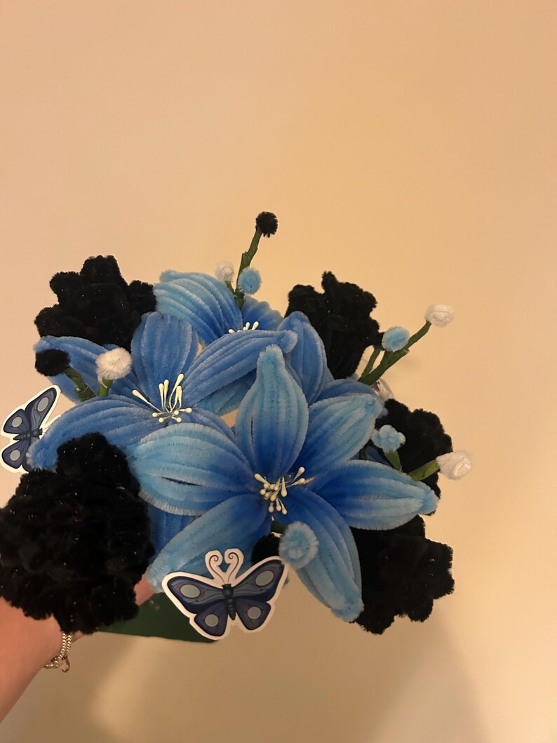 Homemade Corpse Bride Pipe Cleaner Flower Bouquet - Etsy