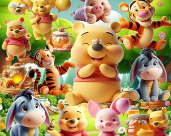 Clipart ad acquerello di Winnie the Pooh, baby shower di Winnie the Pooh, Winnie the Pooh e amici PNG, compleanno di Winnie the Pooh, Piglet, Roo PNG