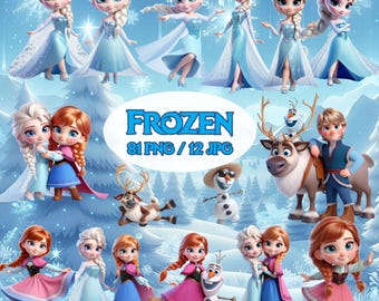 Frost söt clipart - Frost-illustrationer för tryck och sublimering - Frost-festdekoration - direkt nedladdning.
