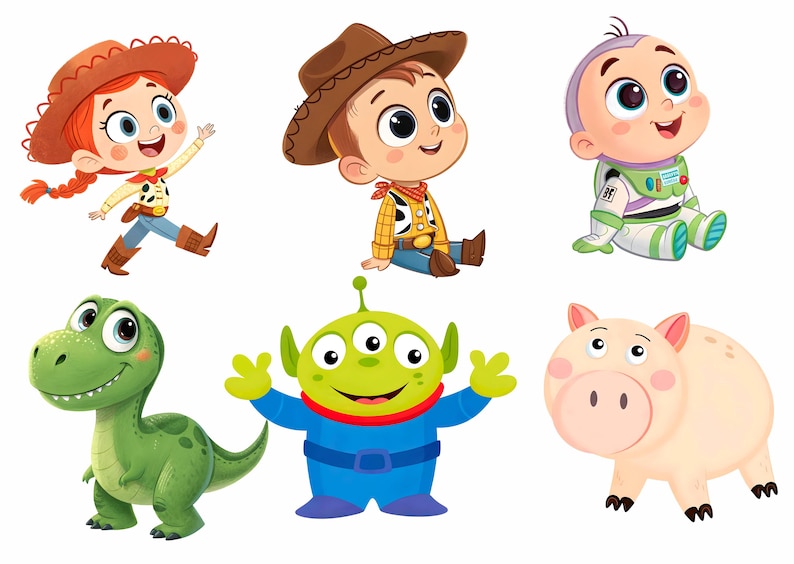 Paquete de imágenes prediseñadas de acuarela de Toy Story - Arte