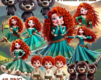Clipart di Merida Brave - Arte digitale - Merida stampabile - Grafica per sublimazione - Download immediato