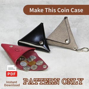 Triangle Coin Case PDF Pattern｜Scalable Size｜Beginner Friendly｜Leathercraft Pattern