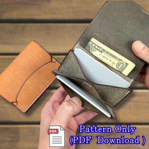 ワイドオープンカードウォレットの型紙（PDFダウンロード）｜コンパクトなレザーウォレット｜アコーディオンスタイルデザイン｜金具なし