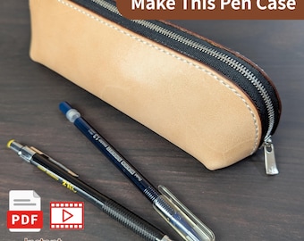 Leather Pen Case PDF Pattern with Video Tutorial | Hand-Stitched Pen Holder Design | Instant Download
