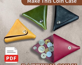Molde em PDF para Porta-Moedas Triangular | Tamanho Escalável | Ideal para Iniciantes | Molde para Artesanato em Couro