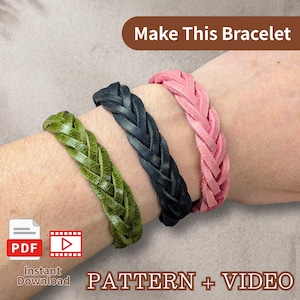 Mystery Braid Leather Bracelet Pattern with Video Tutorial | PDF Download | Beginner Friendly Braided Bracelet