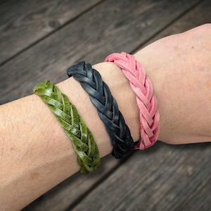 Italian Leather Braided Bracelet | Handmade in Japan | Tempesti Leather | Choose Your Color & Size
