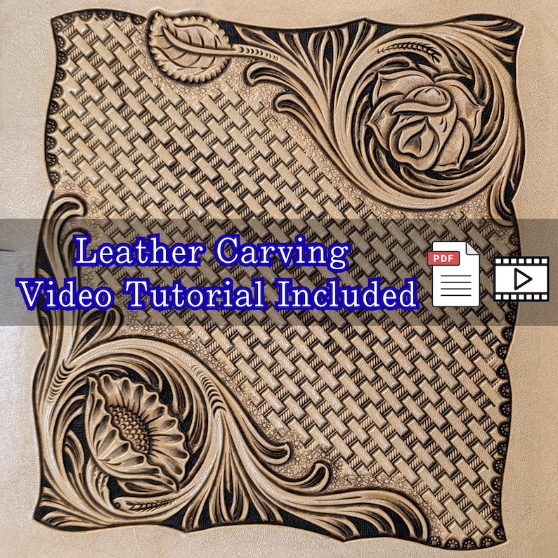 Sheridan Style Leather Carving Pattern (PDF) + Video Tutorial | Western ...