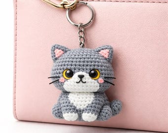 Charming British Shorthair Crochet Keychain