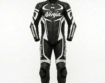 Kawasaki Ninja Motorbike Suit Men's: Biker custom Leather Men Motorcycle Racing suit