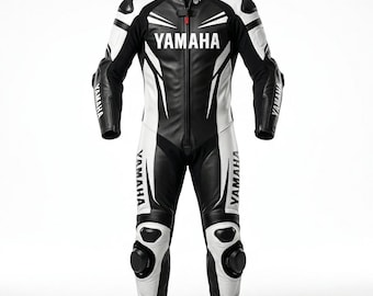 Yamaha Motorbike Racing Suit Men's: Biker Motorcycle Leather Custom Suit