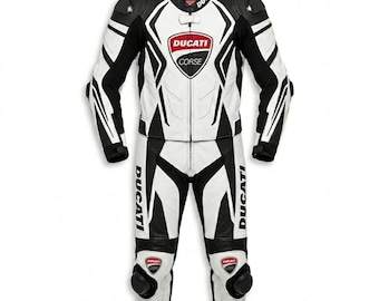 Ducati Motorbike Men Suit: Custom Biker Motorcycle Leather Racing Suit Men's
