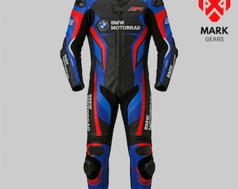 BMW Motorbike Racing Suit: Custom Biker Motorcycle Street Track Race Gear Leather Suit