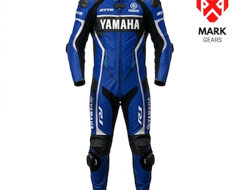Yamaha Men Motorbike Suit: Biker Custom Motorcycle Leather Racing Suit Men's