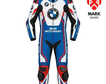 BMW Men's Motorbike Suit: Biker Custom Motorcycle Leather Racing Suit Men
