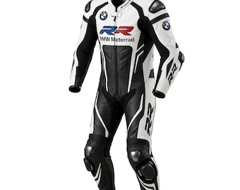 BMW Motorbike Suit Men: Biker Custom Cowhide Leather Motorcycle Racing Men's Suit