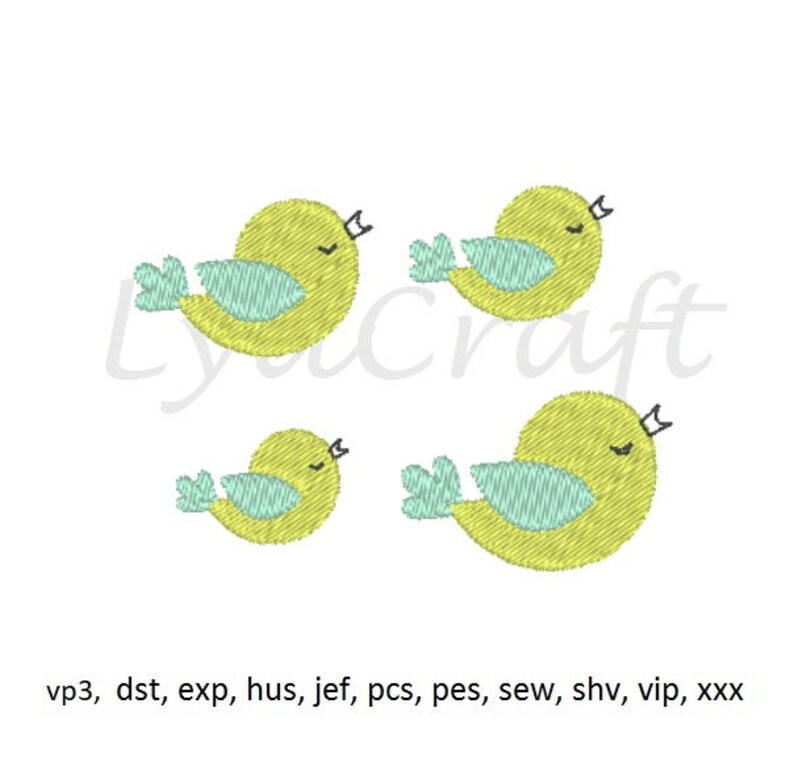 Mini Bird Machine Embroidery Small Bird Machine Embroidery - Etsy