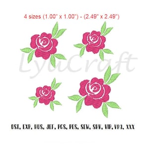 Mini Flower Embroidery Design, Rose Embroidery Design, Mini Rose Embroidery Design, Rose Embroidery Designs, Rose Machine Embroidery Designs