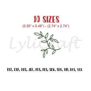 Mini Leaf Embroidery Design, Small Leaf Machine Embroidery Designs, Vines Embroidery, Plant Embroidery, Leaves Embroidery, Baby embroidery