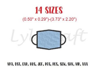 Mini Mask Embroidery Design, Small Mask Machine Embroidery Designs, Face Mask Embroidery, Pandemic Embroidery, Doctor Embroidery