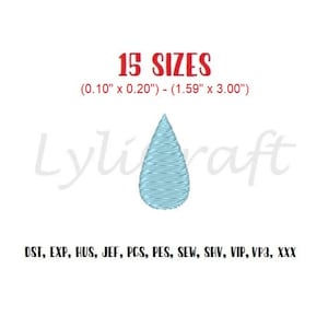 Mini Water Drop Embroidery Design, Small Water Drop Machine Embroidery Designs, Oil Drop Embroidery, Tear Drop Embroidery, Rain Embroidery