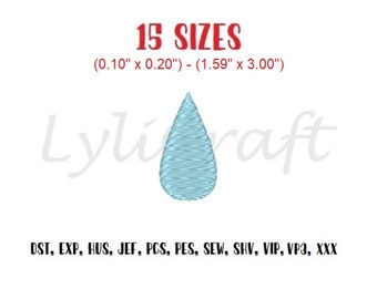 Mini Water Drop Embroidery Design, Small Water Drop Machine Embroidery Designs, Oil Drop Embroidery, Tear Drop Embroidery, Rain Embroidery