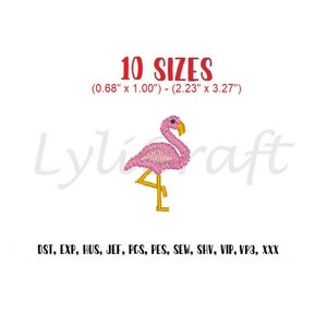 Mini Flamingo Embroidery Design, Small Flamingo Embroidery Designs, Pink Flamingo Embroidery Design, Mini Machine Embroidery Designs