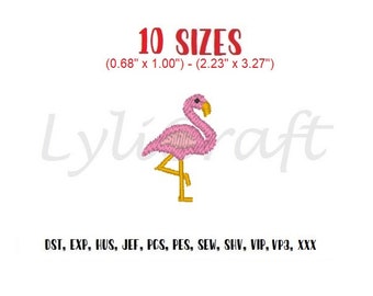 Mini Flamingo Embroidery Design, Small Flamingo Embroidery Designs, Pink Flamingo Embroidery Design, Mini Machine Embroidery Designs