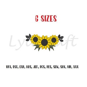 Mini Sunflower Embroidery Design, Small Sunflower Machine Embroidery Designs, Fall Autumn Spring Summer Embroidery, Flower Floral Embroidery