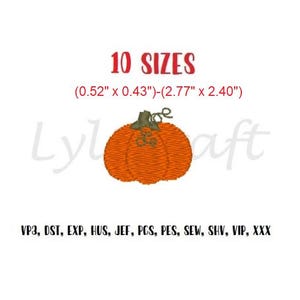 Mini Pumpkin Embroidery Design, Small Pumpkin Machine Embroidery Designs, Fall Embroidery, Autumn Embroidery, Harvest Season Embroidery