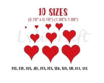 Mini heart embroidery design, small heart machine embroidery designs, love embroidery, Valentine embroidery, baby embroidery design