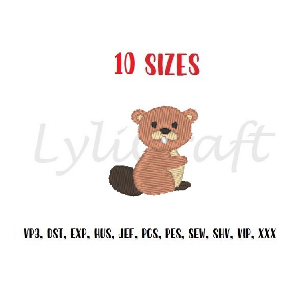 Small Beaver Design Mini Beaver Embroidery Design, Small Beaver Machine Embroidery Designs ...