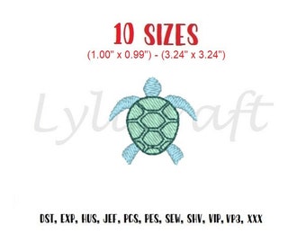 Mini Turtle Embroidery Design, Small Turtle Machine Embroidery Designs, Summer Embroidery, Sea Embroidery, Ocean Embroidery Design