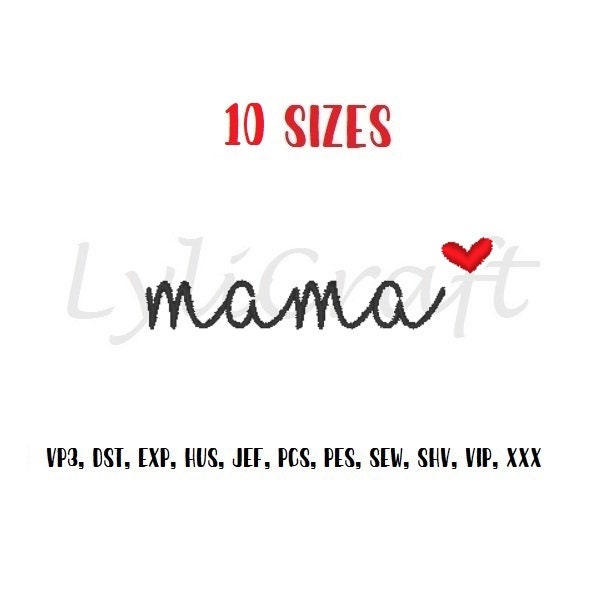 Mini Mama Embroidery Design, Small Mama Machine Embroidery Designs, Mom ...