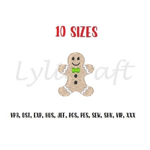 Mini Gingerbread embroidery design, mini Christmas embroidery designs, gingerbread boy machine embroidery design, gingerbread man embroidery