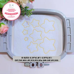 Mini disegno da ricamo a stella, piccoli disegni da ricamo a macchina a stella, ricamo con contorno di stella minuscola, ricamo a stella di base, disegno a micro stella