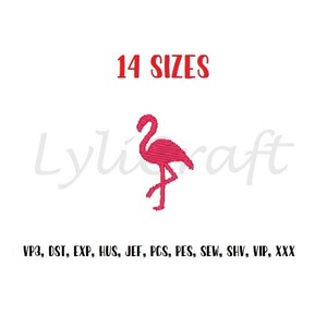Mini Flamingo Embroidery Design, Small Flamingo Machine Embroidery Designs, Summer Embroidery, Bird Embroidery Designs