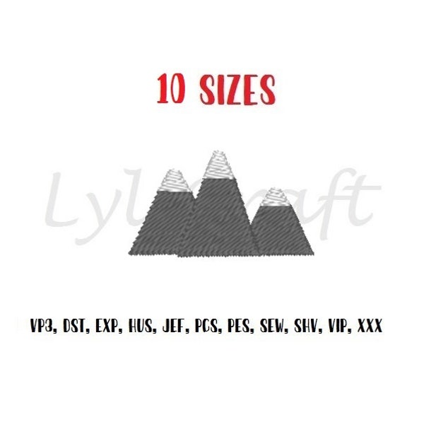 Mini Mountain Embroidery Design, Small Mountain Machine Embroidery Designs, Forest Embroidery, Baby Embroidery, Summer Embroidery Design