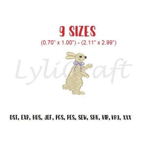 Mini Bunny Embroidery Design, Small Bunny Machine Embroidery Design, Standing Bunny Embroidery, Rabbit Embroidery, Easter Embroidery Design