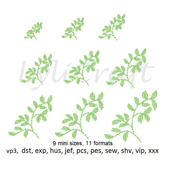 Mini Leaf Machine Embroidery Designs - Instant Download