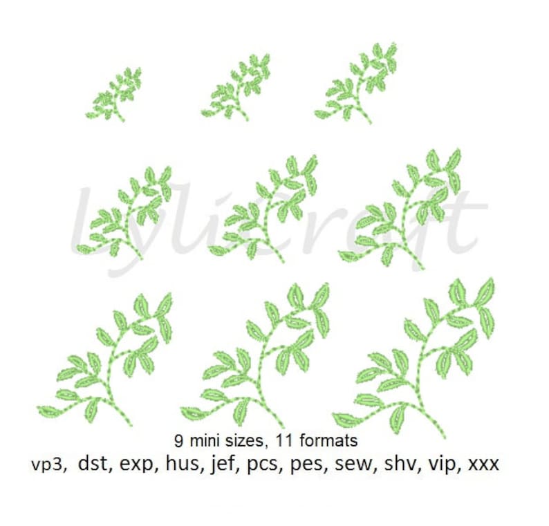 Mini Leaf Machine Embroidery Designs Instant Download image 1