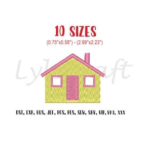Mini House Embroidery Design, Small House Machine Embroidery Designs, Home Embroidery, New House Embroidery, House Warming Embroidery